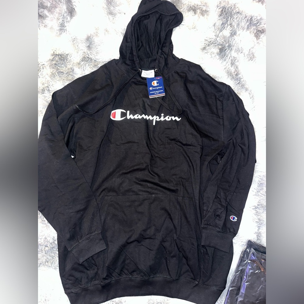 Champion Black Pullover Jersey Hooded with Logo Accent - NWT 3XLT